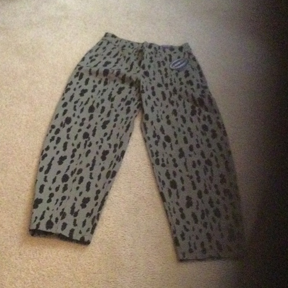 Leopard Print Barrel Jeans